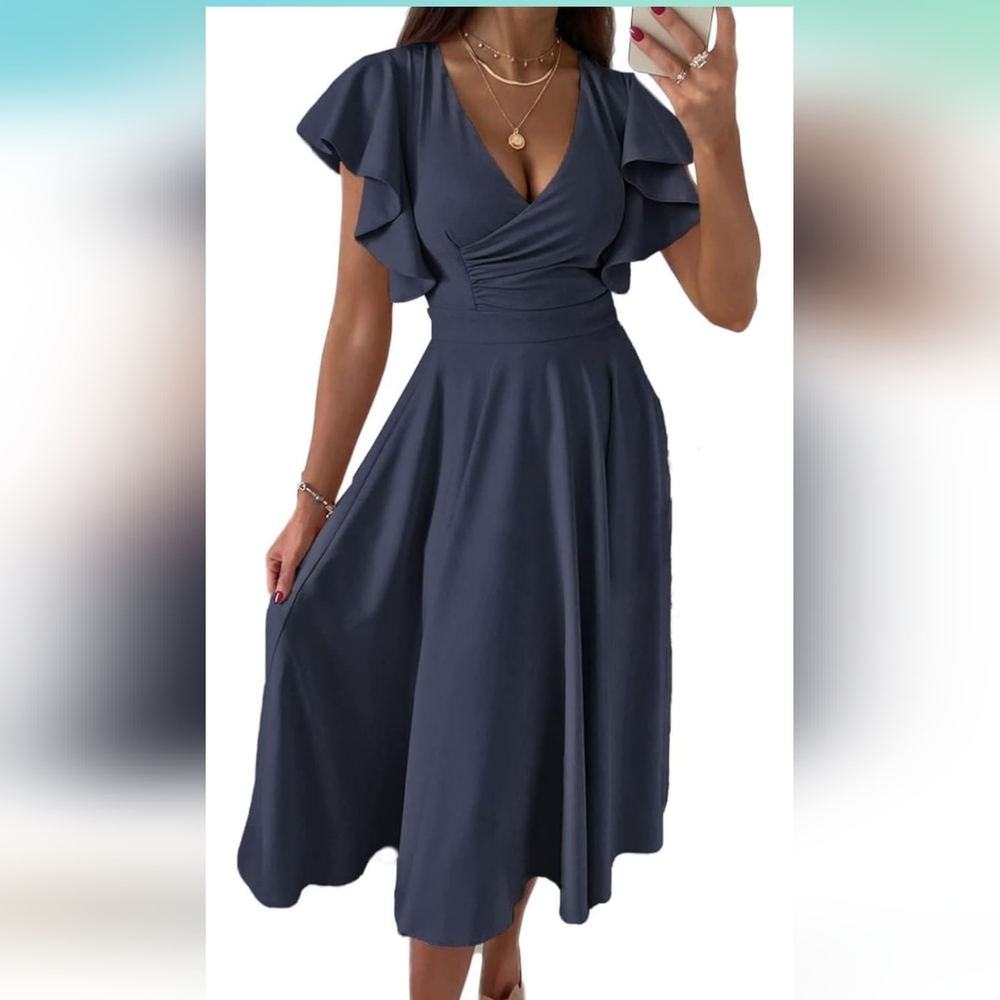 Elegant Navy Blue Women's Dress